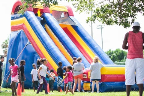 Outreach Ministry's Rock The Block Outreach Ministry's Inflatable Water Slide at Rock The Block